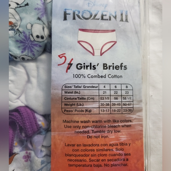 : 24 New panties +7 pairs socks sz 6 Wonder Nation frozen Girls briefs - Picture 8 of 10